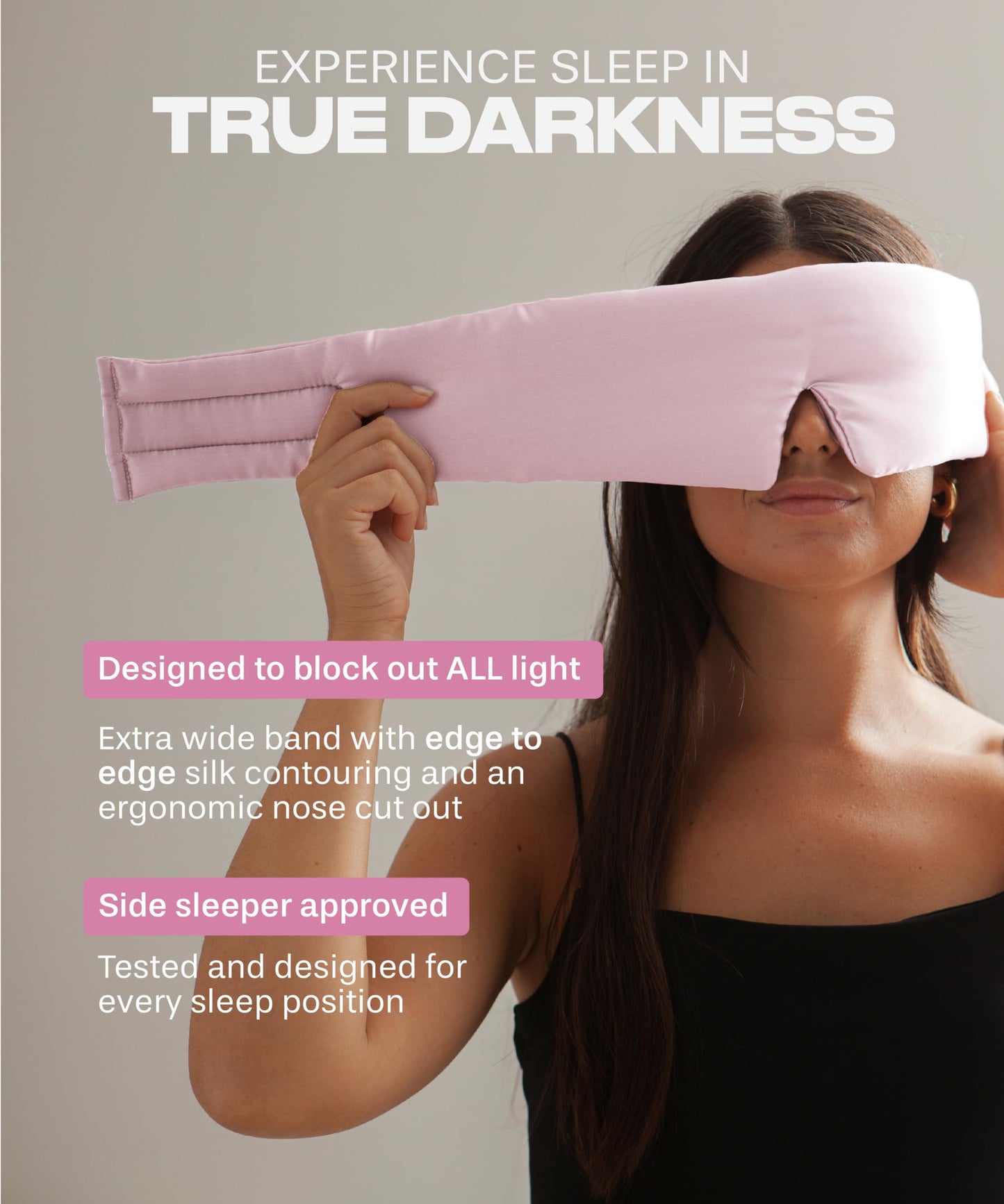 SUNDAYSILKS™ Exclusive Mulberry Silk Sleep Mask | Soft Eye Covers, Blackout Sleeping Mask for Women & Men | Silk Eye Mask for Sleep, Travel, and Relaxation | Antifaz para Dormir [Nude Champagne]
