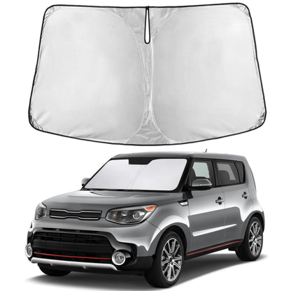 EcoNour Car Windshield Sunshade | Blocks 99% Heat & Keeps Interior Cool | Universal Fits Cars, SUVs, Trucks | Automotive Sun Screen, Visor & Car Accessories for Summer | Medium (64x32 Inches)