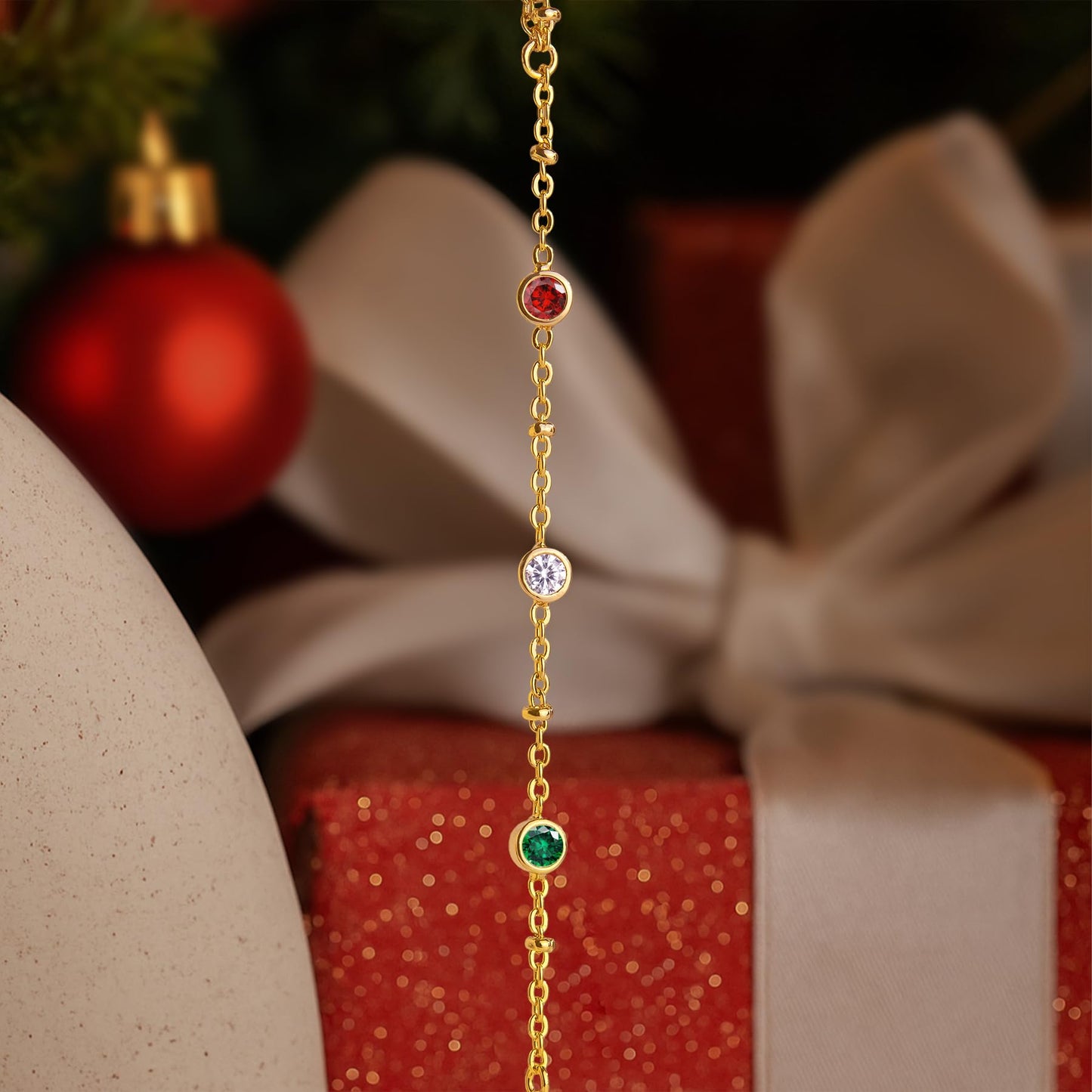 Goldarmbänder für Frauen Stapel Nicht Anlaufen, 14K Vergoldete Stapelbare Armbänder Set für Frauen Trendy, Wasserdicht Einfacher Schmuck Sets Geschenke Inklusive Perlen-/Kuban-/Büroklammer-/Fischgräten-/Seilglieder-Kette, Modeaccessoires