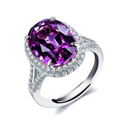 Created Sapphire Blue Cubic Zirconia Wedding Rings for Women, Open Size, Engagement Statement Jewelry Y664