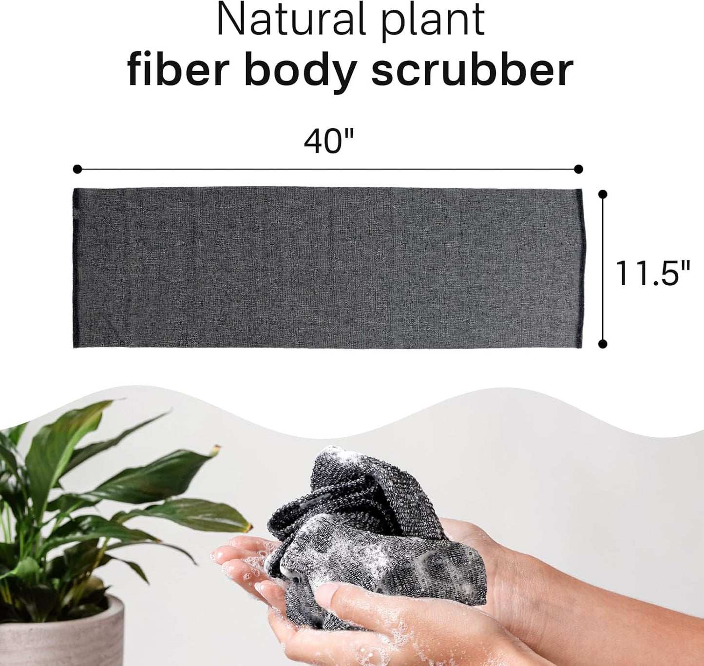 Yiclick Peeling-Waschlappen, Peeling-Körperbürste, Rückenbürste für Dusche und Bad, afrikanischer Netzschwamm Luffa-Körperpeeling, Peeling-Tuchbürstenhandschuhe für Frauen (Grau)