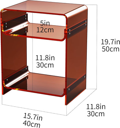 Acrylic End Table with Storage Shelf: A Stylish and Practical Addition to Any Room