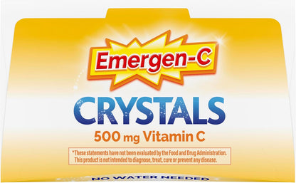 Emergen-C Crystals, On-the-Go Immune Support Supplement with Vitamin C, B Vitamins, Zinc and Manganese, Orange Vitality - 56 Stick Packs (Pack of 6)