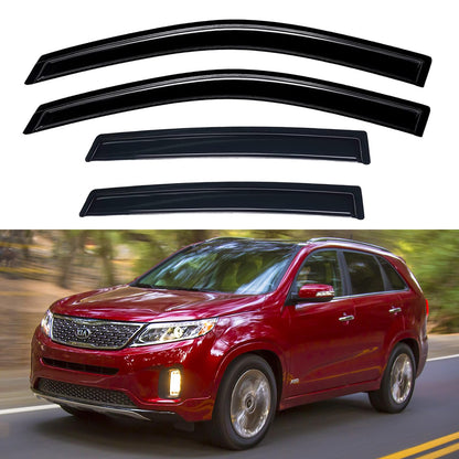 Window Visors Rain Guards for 2015-2026 Ford F150 SuperCrew & 2017-2026 F-150 Raptor F250 F350 F450 F550 Super Duty Crew Cab, Out-Channel Window Vent Deflectors Visors Shades Protectors