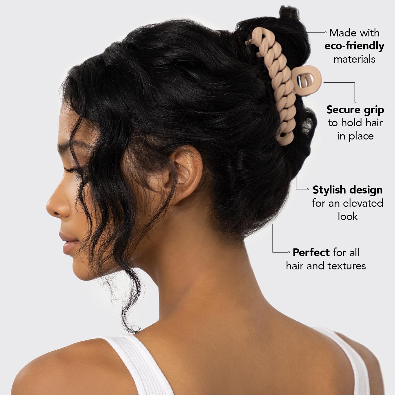 Kitsch Mittelgroße Haarspangen für Damen, starker Halt, Haarclips aus recyceltem Kunststoff für dickes Haar | Ideal für Hochsteckfrisuren, halb offene Frisuren | Ideale Geschenke für Frauen – 2 Stück, Schwarz und Schildpatt