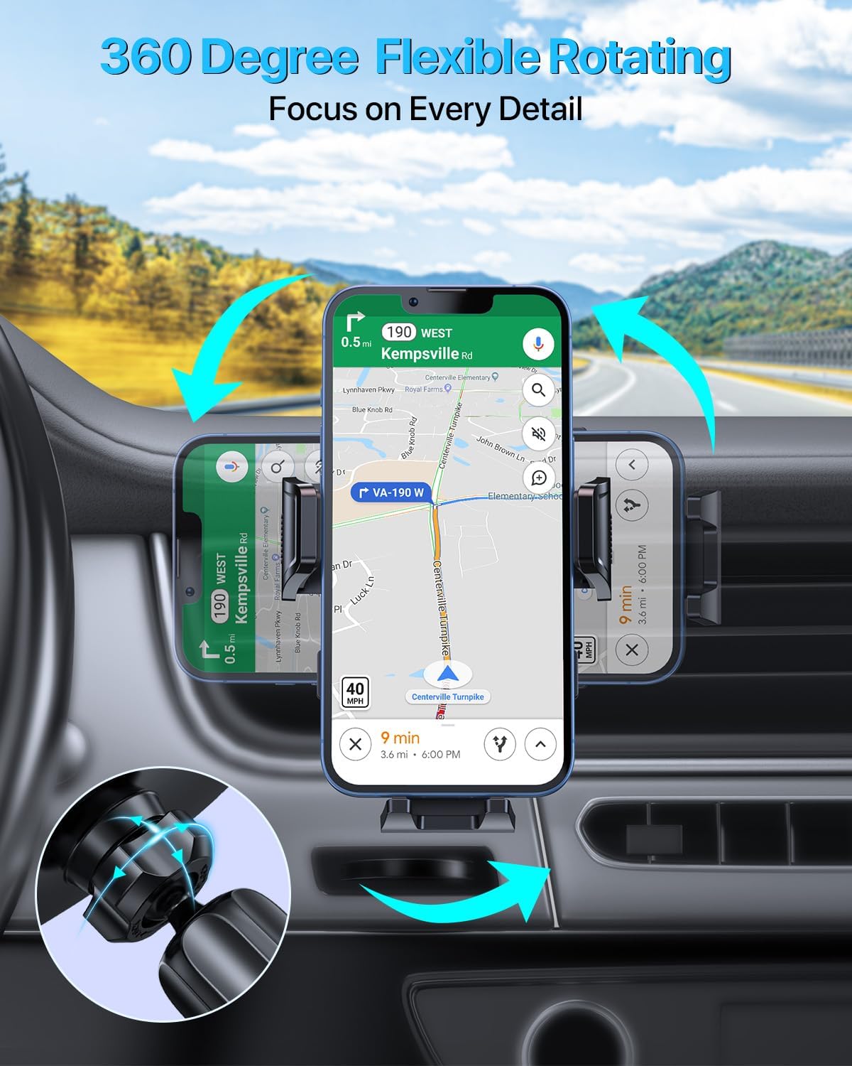Miracase Handyhalterung für Lüftungsschlitze im Auto【2026 Breitere Klemme & Metallhaken】 Handyhalterung für Lüftungsschlitze im Auto, Freisprechfunktion, Handy-Autohalterung für iPhone 17 Pro Max 16 15 14 13 12 Samsung S25 Autozubehör