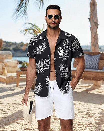 HMIYA Herren Hawaiihemden Kurzarm Button-Up Hemd Herren S-3XL