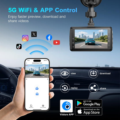 Dashcam Front mit 32G SD-Karte, BOOGIIO 1080P FHD Auto Armaturenbrett Kamera 3'' IPS-Bildschirm 170° Weitwinkel Aluminiumlegierungsgehäuse, WDR G-Sensor Parküberwachung Loop-Aufnahme Bewegungserkennung
