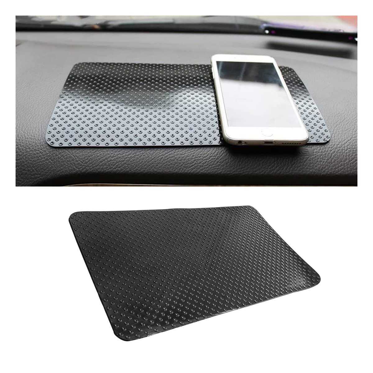 Auto-Armaturenbrett-Anti-Rutsch-Gummipad, 27 x 15 cm Universal rutschfeste Auto-Magic-Armaturenbrett-Haftmatte für Handys, Sonnenbrillen, Schlüssel, elektronische Geräte und mehr (Schwarz/Gitter)