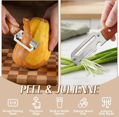 2026 Upgrade Vegetable Peeler With Wooden Handle