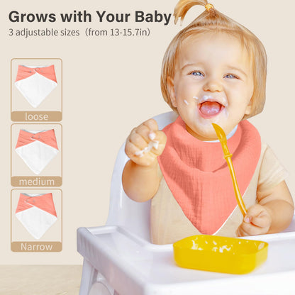 NISXABEBE Musselin-Baby-Lätzchen, 6er-Pack, Baby-Bandana-Spucktücher aus 100 % Baumwolle für Jungen und Mädchen, unifarbene Lätzchen für Spucken und Zahnen (Jungen)