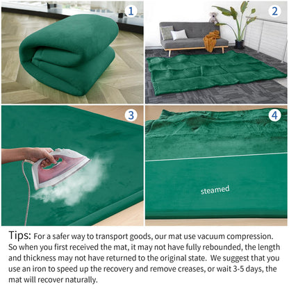 Huloo Sleep Ultra Soft Baby Spielmatte für den Boden, 3,3 cm dicke Elasti-Foam 127x127 cm Laufgittermatte für Kleinkinder, rutschfeste Rückseite, sicher zum Krabbeln und für die Bauchlage, Tatami-Stil (Dunkelgrau)