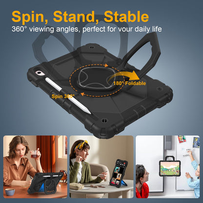 Case for iPad A16 11th Generation 11 Inch 2025, Auorld for iPad 10th Generation 10.9 inch 2022 case with Screen Protector, 360 Degree Rotating Stand Shoulder Strap Pencil Holder, Navy Pink