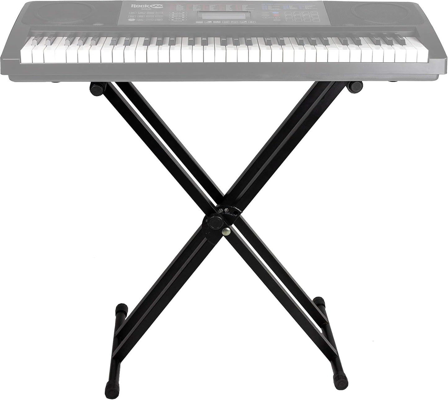 RockJam KB100 Verstellbare, gepolsterte Klavierbank, X-Stil, Schwarz