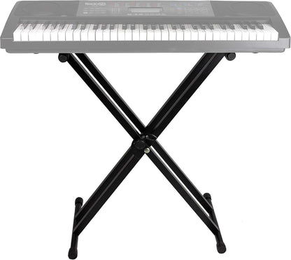 RockJam KB100 Verstellbare, gepolsterte Klavierbank, X-Stil, Schwarz