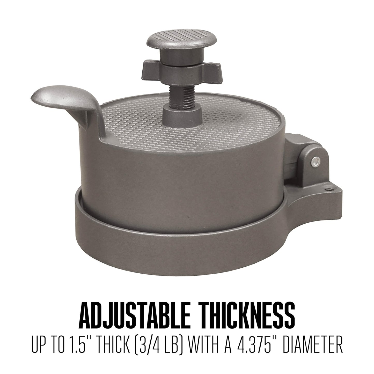 Weston Burger Press, Makes 4 1/2" Diameter Patties for Hamburger, Crab Cakes, Sausage, 1/4lb to 3/4lb, with Spring Ejector for Easy Removal, Single, Non-stick Heavy-Duty Cast Aluminum (07-0310-W)
