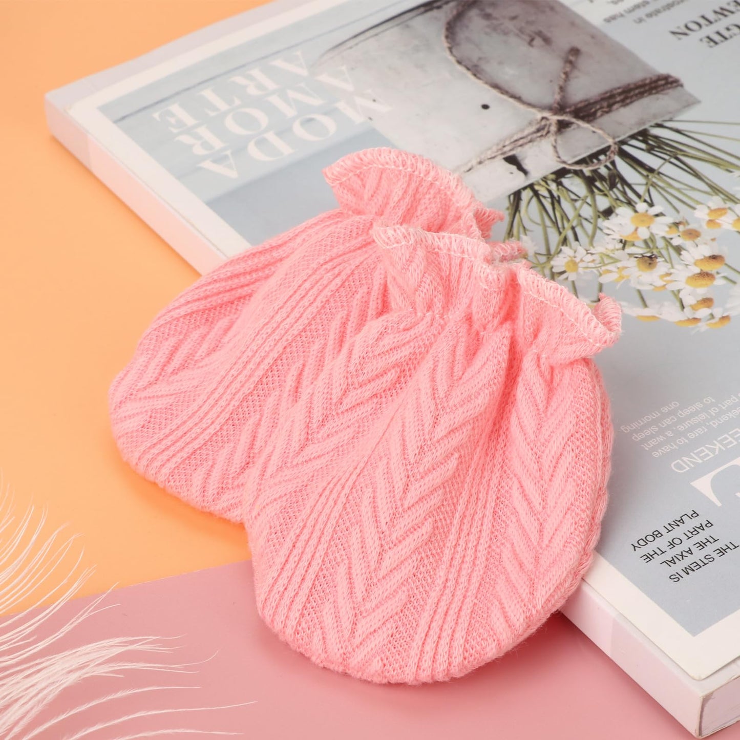 BQUBO Baby Fäustlinge Kratzschutz Handschuhe aus Baumwolle mit elastischem Bündchen Hypoallergen für Neugeborene und Babys von 0-6 Monaten Jungen und Mädchen