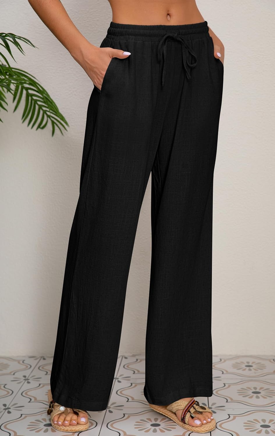 AISEW Women's Cotton Linen Palazzo Pants: The Ultimate Lounge Wear