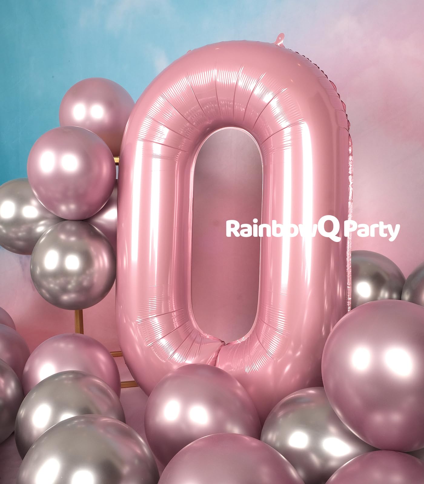 RainbowQ Party 1 Ballon Nummer 40 Zoll für Jungen oder Mädchen Groß Rosa 0-9 Folien-Mylar Großer 1 Zahlenballon Alles Gute zum 1. Geburtstag Party Jubiläumsdekorationen Zubehör