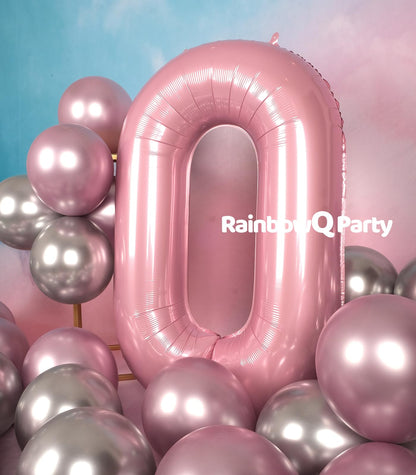 RainbowQ Party 1 Ballon Nummer 40 Zoll für Jungen oder Mädchen Groß Rosa 0-9 Folien-Mylar Großer 1 Zahlenballon Alles Gute zum 1. Geburtstag Party Jubiläumsdekorationen Zubehör