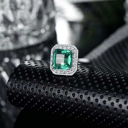 Wedding Rings for Womens, White Gold Ring Womens 2 ct Emerald Diamond Wedding Bands Rings (White Gold)