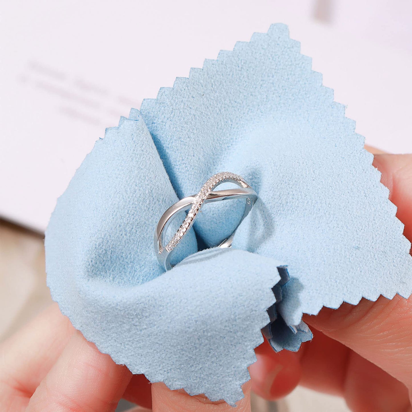 OOOPEL Sterlingsilber Verstellbarer Ring S925 Silberringe für Frauen Zirkonia Twist Liebesknoten Zarter Ring Silber Minimalistischer Offener Fingerring Silber Daumen Sterlingsilberring