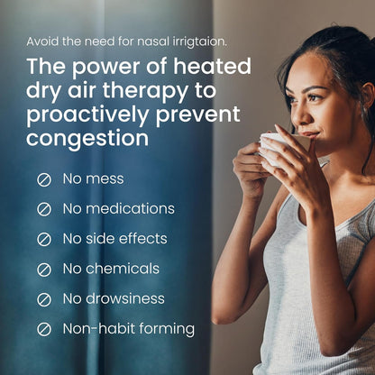 Heated Dry Air Therapy Mask | Congestion Relief | Cold Symptom Relief | Sinusitis Relief | Allergy Relief | Mess-Free | Avoid Nasal Irrigation | Promotes Easy Breathing | No Side Effects