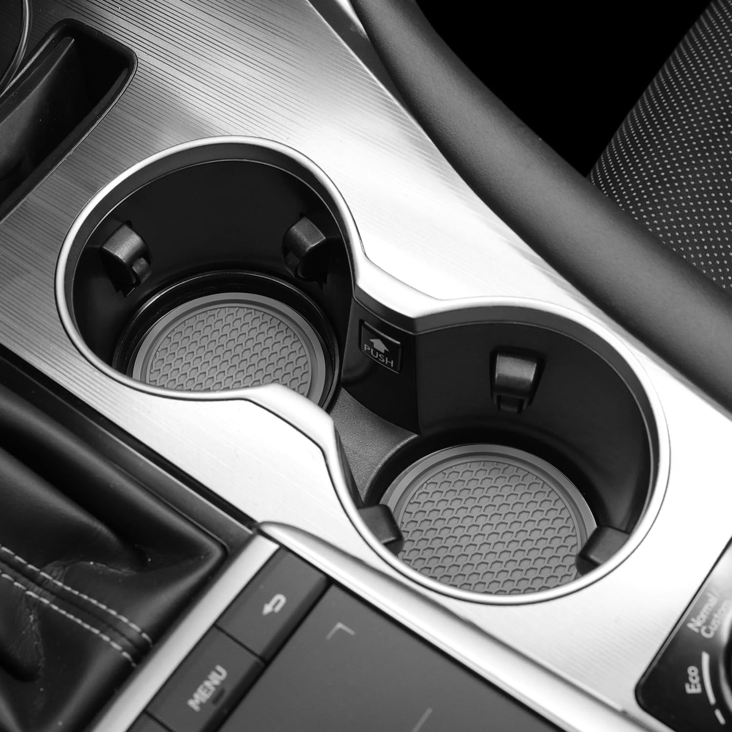SINGARO Auto-Becheruntersetzer, 4 Stück universelle rutschfeste Becherhalter, in Ornamente eingebettete Untersetzer, Auto-Interieur-Zubehör, Schwarz