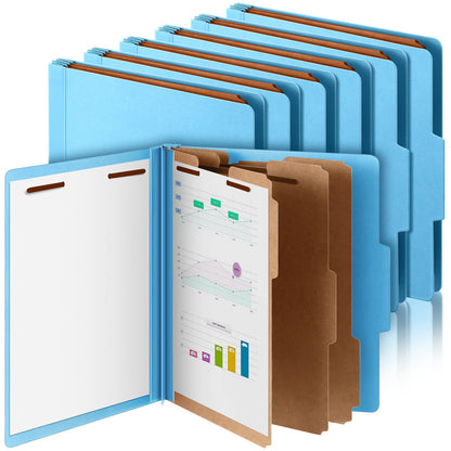 Skyygemm 24 Pcs Classification Folders Letter Size, 3 Divider Pressboard File Folder with Fasteners, Expanding File Organizer Bulk for School Teachers, Office Employee, Coworker, Staff (Yellow)