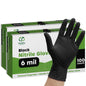 Black Nitrile Disposable Gloves 6 Mil. Extra Strength Latex & Powder Free, Chemical Resistance, Textured Fingertips Gloves