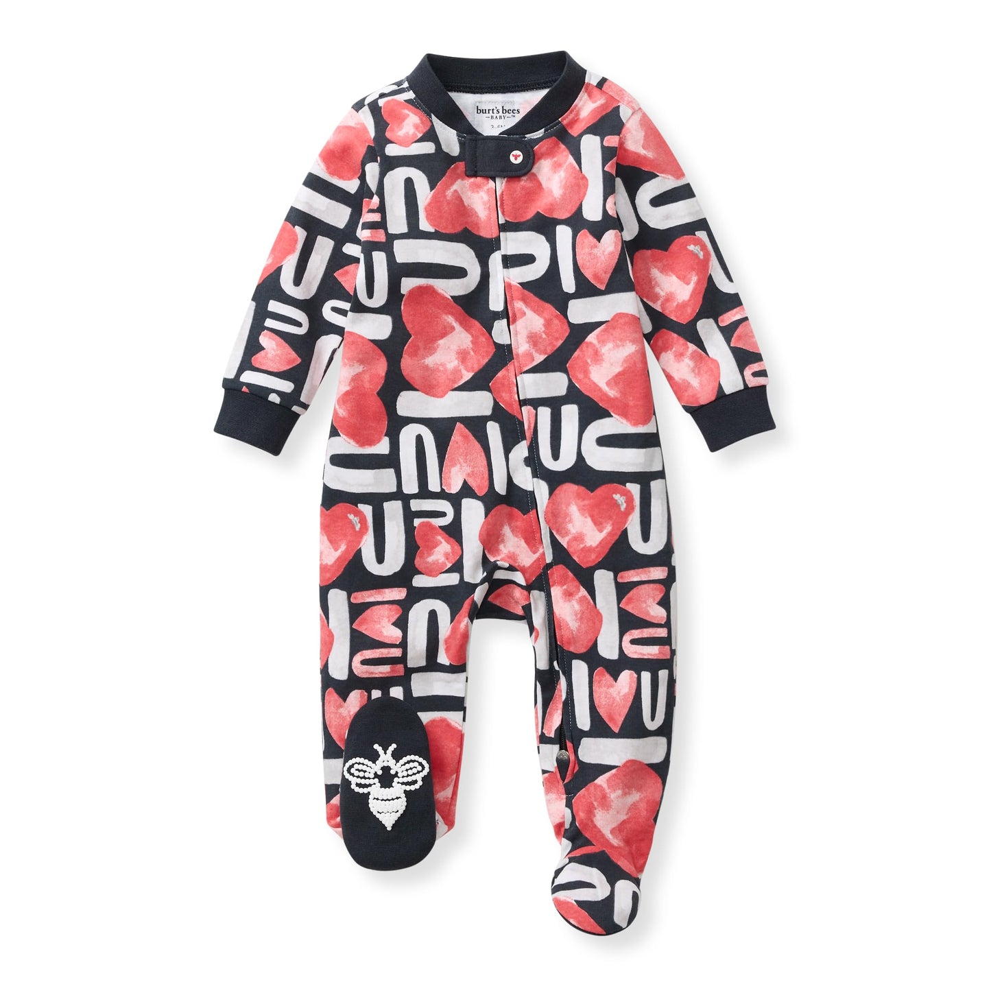 Burt's Bees Baby Boys Sleep and Play Pajamas, 100% Organic Cotton, One-piece PJs, Diagonal Zip Up Loose Fit Footie
