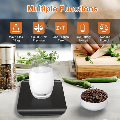 CROWNFUL Küchenwaage, 11lb/5kg Digitale Küchenwaage für Kochen und Backen, 6 Maßeinheiten mit Tara-Funktion (Batterie enthalten)