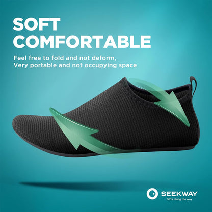 SEEKWAY Wasserschuhe Damen Herren Schnelltrocknend Badeschuhe Aquaschuhe Barfuß Rutschfest Schwimmen Pool Outdoor Surfen Fluss See Yoga