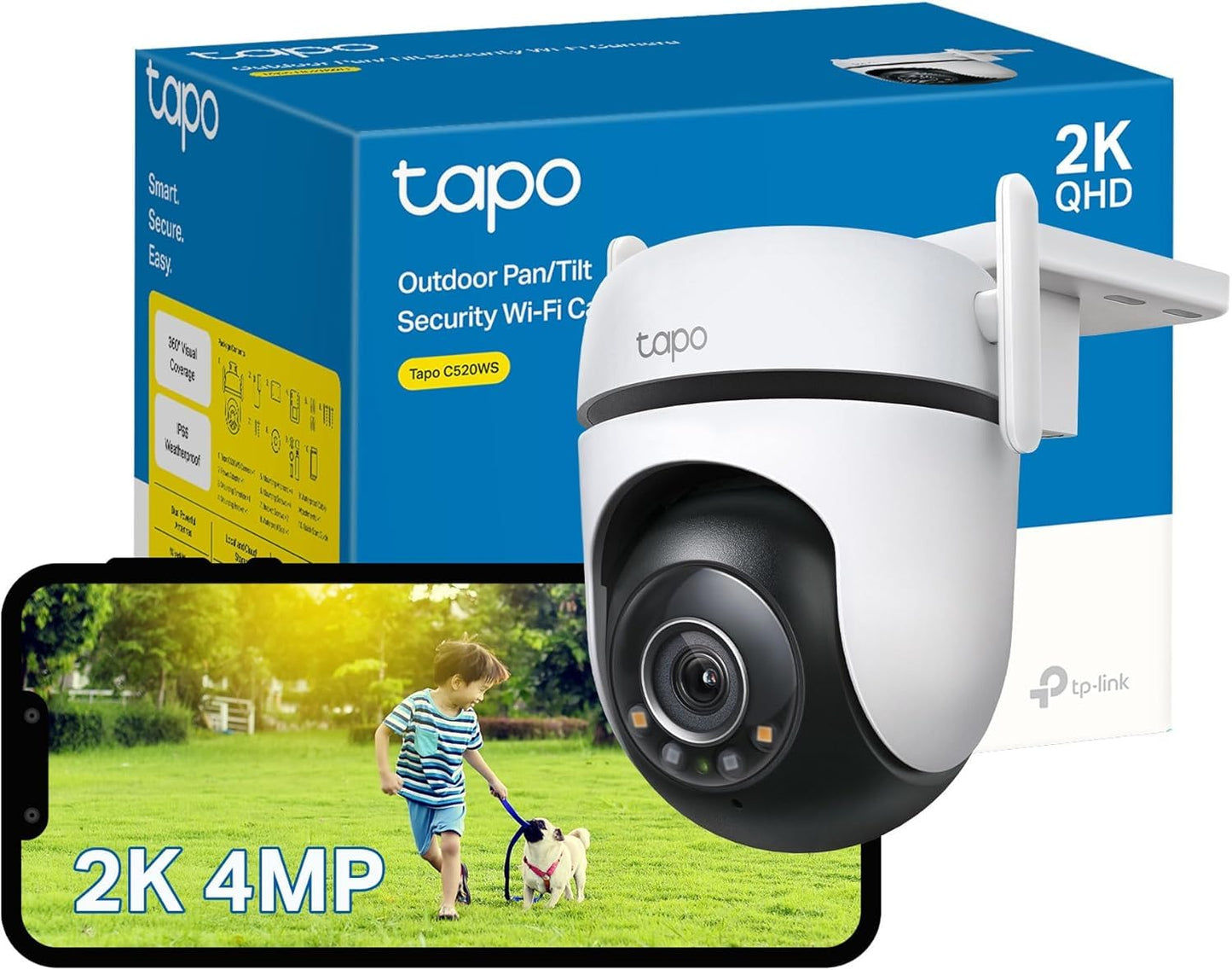 Tapo 1080P Outdoor Wired Pan/Tilt Security Wi-Fi Camera, 360° View, Motion Tracking, Works with Alexa & Google Home, Night Vision, Free AI Detection, Cloud & SD Card Storage(up to 512GB), Tapo C500…