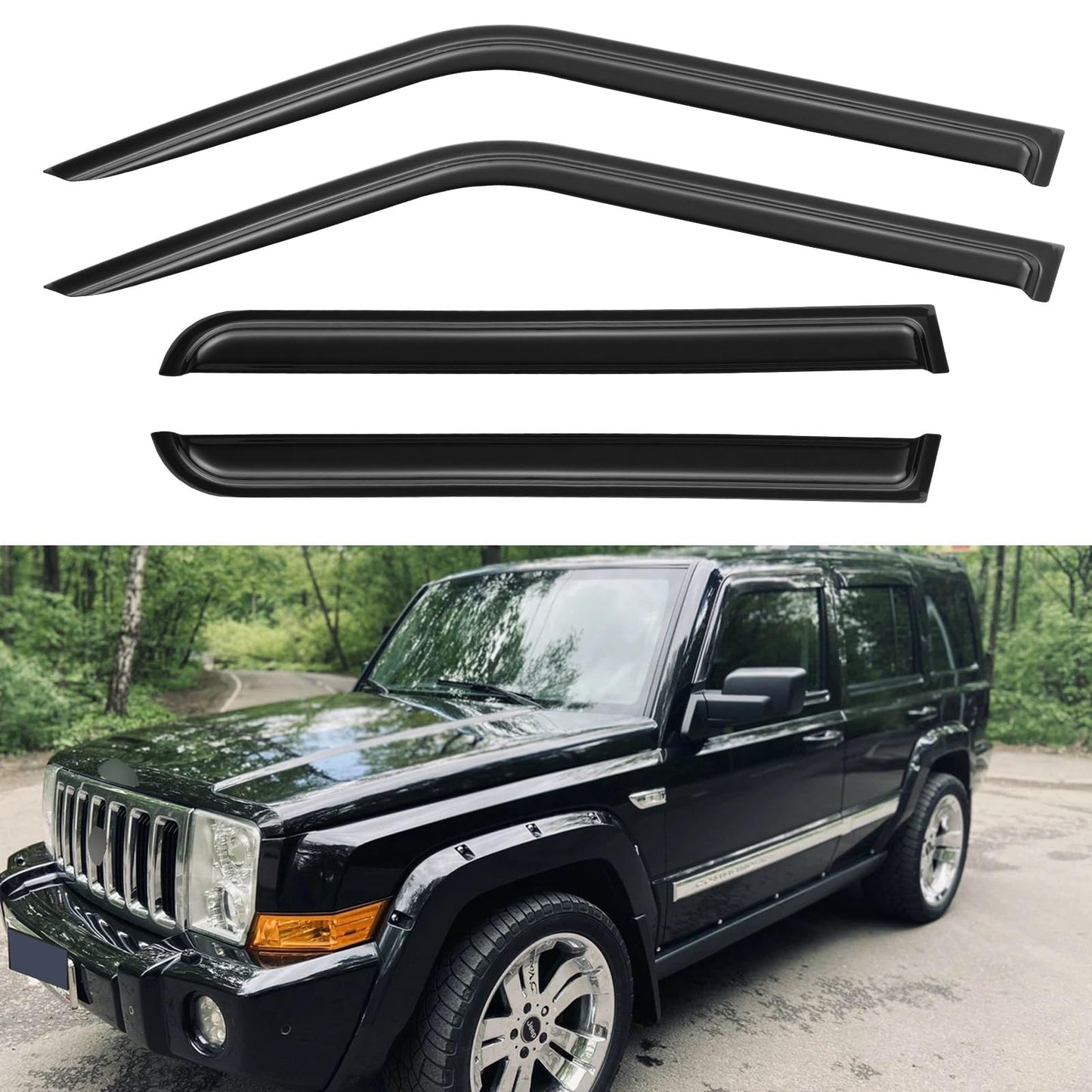 Window Visors Rain Guards for 2015-2026 Ford F150 SuperCrew & 2017-2026 F-150 Raptor F250 F350 F450 F550 Super Duty Crew Cab, Out-Channel Window Vent Deflectors Visors Shades Protectors