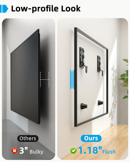 Supcline Ultra Slim TV Wall Mount for 42 to 100 inch Flat & Frame TVs Only, 0.31” Low Profile Flat to Wall TV Mount, Micro Gap Wall Mount tv Bracket, Hold up to 176 lbs, Blends in Any Interior
