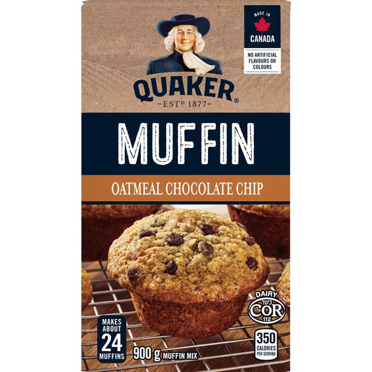 Quaker Muffin Mix Oatmeal Chocolate Chip, 900g/31.7 oz