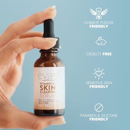 Eva Naturals Vitamin C Serum für das Gesicht – Anti-Aging Dark Spot Remover mit Retinol, Hyaluronsäure, Niacinamid & Salicylsäure – Gesichtsserum für Frauen für klare, glatte, strahlende Haut