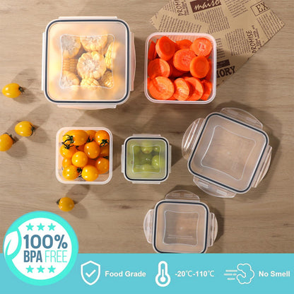 2 Pack Snackle Box –Air Tight Snack Containers with Divided, Lids&Handle –Clear Serving Tray for Fruits, Candy, Nuts –Portable for Travel, Parties, Daily Use (8 Containers Dishwasher Safe)