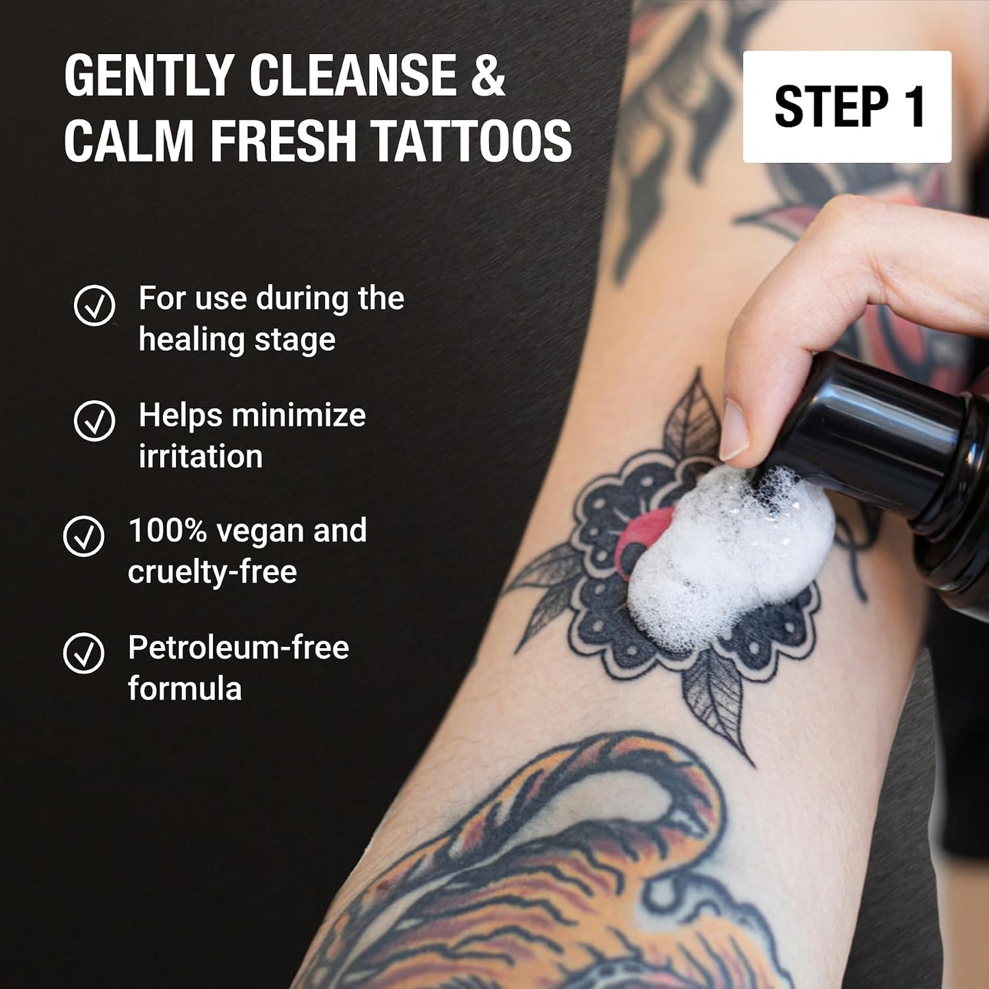 Stories & Ink Tattoo Care | AFTERCARE DUO REGIMEN | Healing Routine for Fresh Tattoos (Aftercare Cream + Aftercare Foam Cleanser), Soothes & Repairs Fresh Tattoos, Fragrance-free