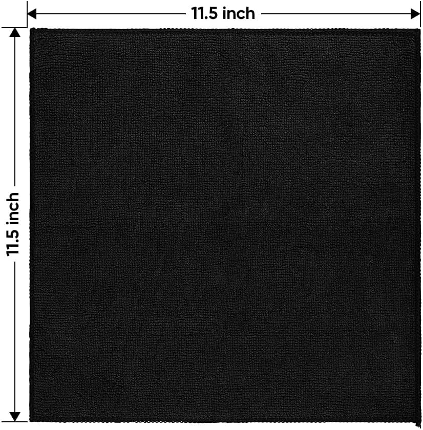 HOMEXCEL Mikrofasertuch 12er-Pack, 31,75 x 31,75 cm Mikrofasertücher für Autos, ultra-saugfähiges Autowaschtuch, fusselfreie, streifenfreie Reinigungstücher für Auto, Küche und Fenster (Grau)