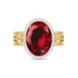 Linawe Birthstone Chunky Adjustable Rings for Women, Gold/Silver/Rose Gold Statement Rings, Imitation Diamond Fake Gemstone Crystal Cocktail Ring, Cubic Zirconia Costume Jewelry