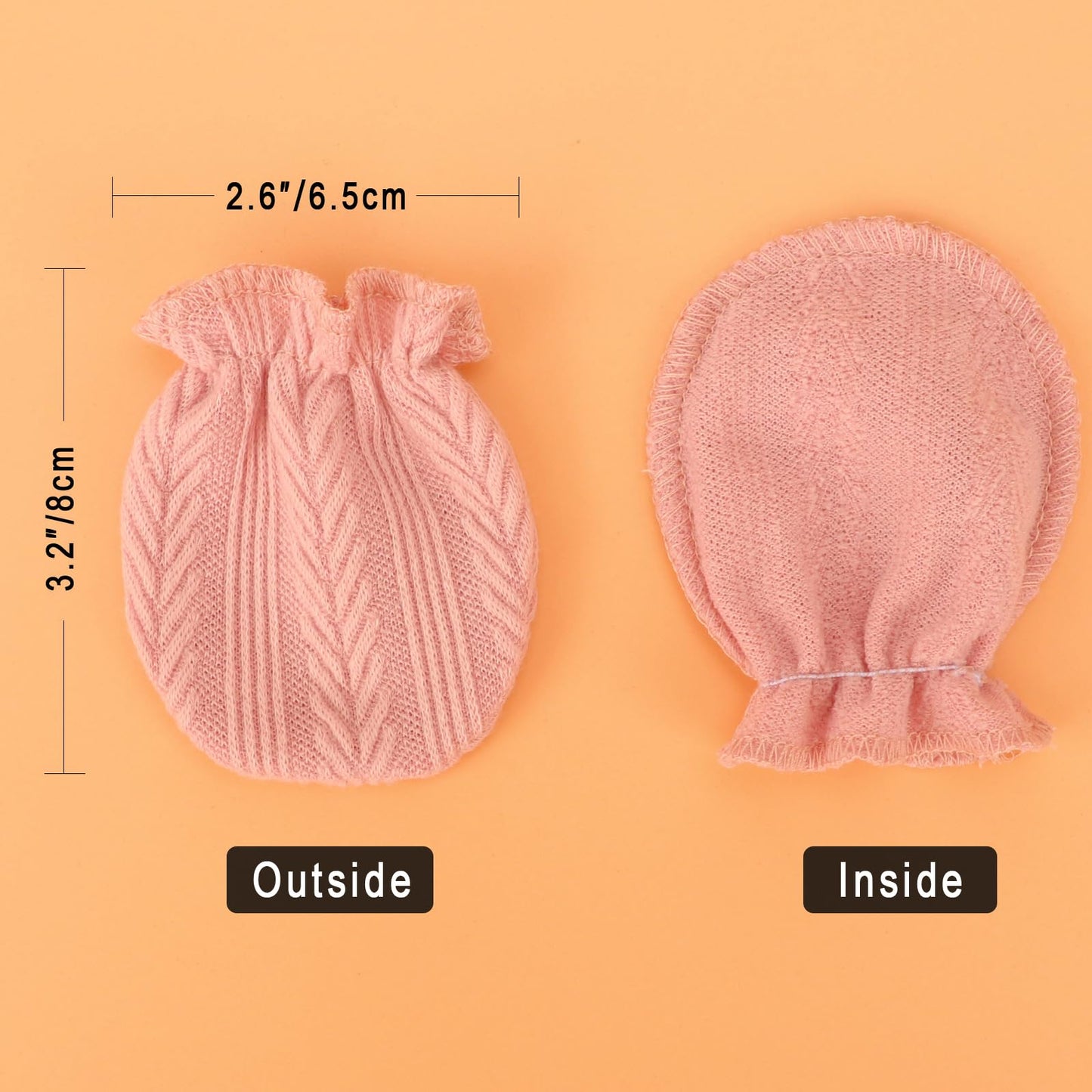 BQUBO Baby Fäustlinge Kratzschutz Handschuhe aus Baumwolle mit elastischem Bündchen Hypoallergen für Neugeborene und Babys von 0-6 Monaten Jungen und Mädchen