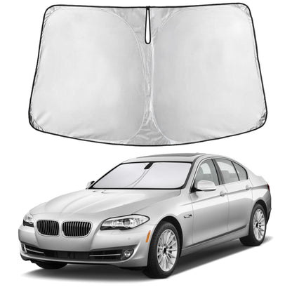 EcoNour Car Windshield Sunshade | Blocks 99% Heat & Keeps Interior Cool | Universal Fits Cars, SUVs, Trucks | Automotive Sun Screen, Visor & Car Accessories for Summer | Medium (64x32 Inches)