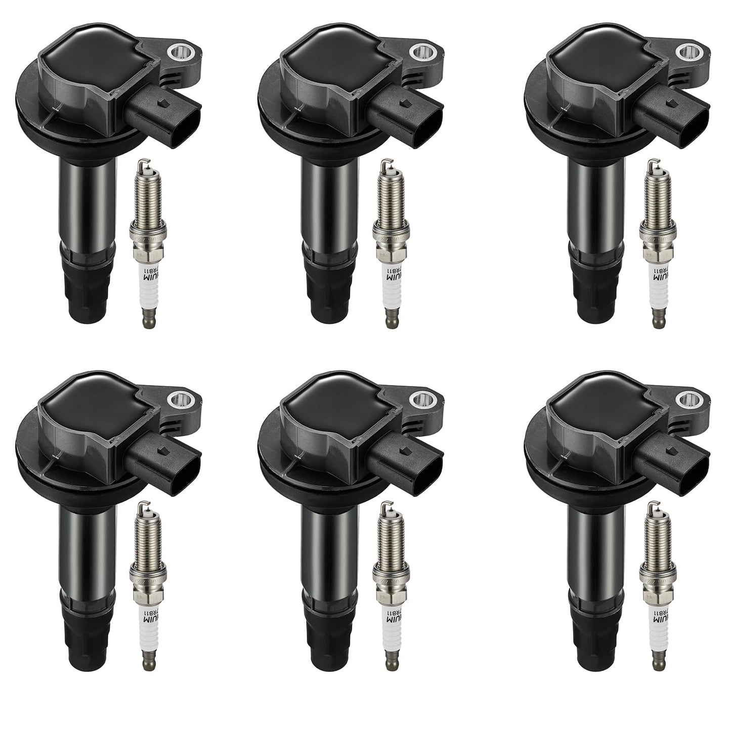 BDFHYK Ignition Coil Pack UF648 and Iridium Spark Plug 97390 Compatible with Jeep Grand Cherokee 2011-2015 Jeep Wrangler Dodge Charger Grand Caravan 2016 Chrysler 200 300 Jeep Coil Pack 3.6L Set of 6