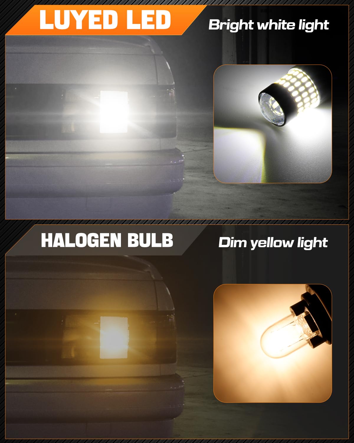 LUYED 3157 LED Bulbs Reverse Light Xenon White 1800 Lumens Super Bright 78 SMD 3056 3156 3057 4157 LED Bulbs,Used for Back Up Reverse Lights,Brake Lights,Tail Lights,Turn Signal Lights,Pack of 2