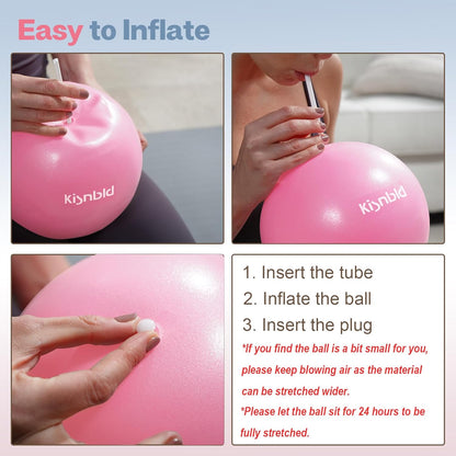 kisnbld Kleiner Gymnastikball, 9 Zoll Mini Pilates Ball, Anti-Burst und Rutschfester Mini Yoga Ball für Stabilität, Fitness, Physiotherapie, Dehnung und Rumpfkrafttraining zu Hause, im Fitnessstudio und Büro