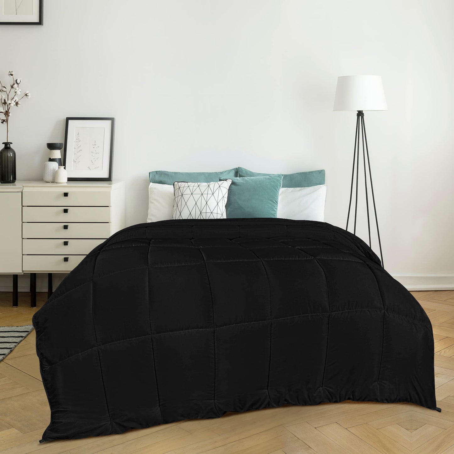 Utopia Bedding Steppbetten Queen-Größe, Ganzjahres-Bettdeckeneinlage, Daunenalternative Box-gesteppte Bettdecke mit Ecklaschen, Maschinenwaschbar (Weiß)