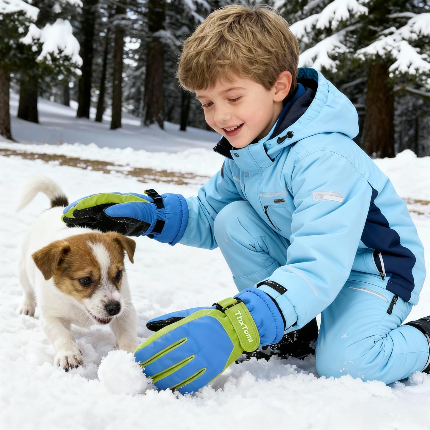 ThxToms Kinder Winterhandschuhe Wasserdichte Ski-Snowboardhandschuhe für Outdoor-Sportarten, Jungen und Mädchen Kaltwetter-Fahrradhandschuhe