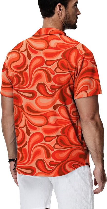 HMIYA Herren Hawaiihemden Kurzarm Button-Up Hemd Herren S-3XL